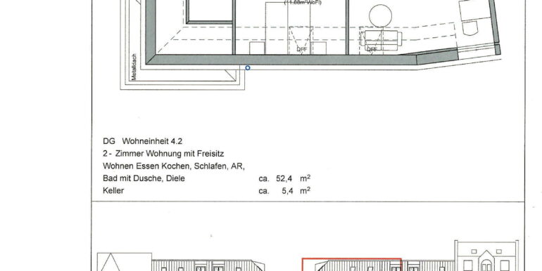 Dachgeschoss 52 m²